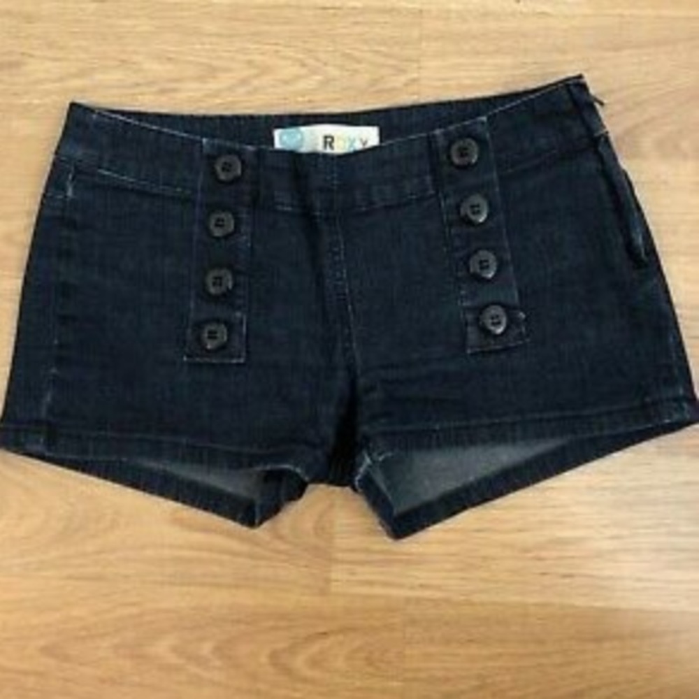 Roxy dark blue stretchy denim size 3 shorts